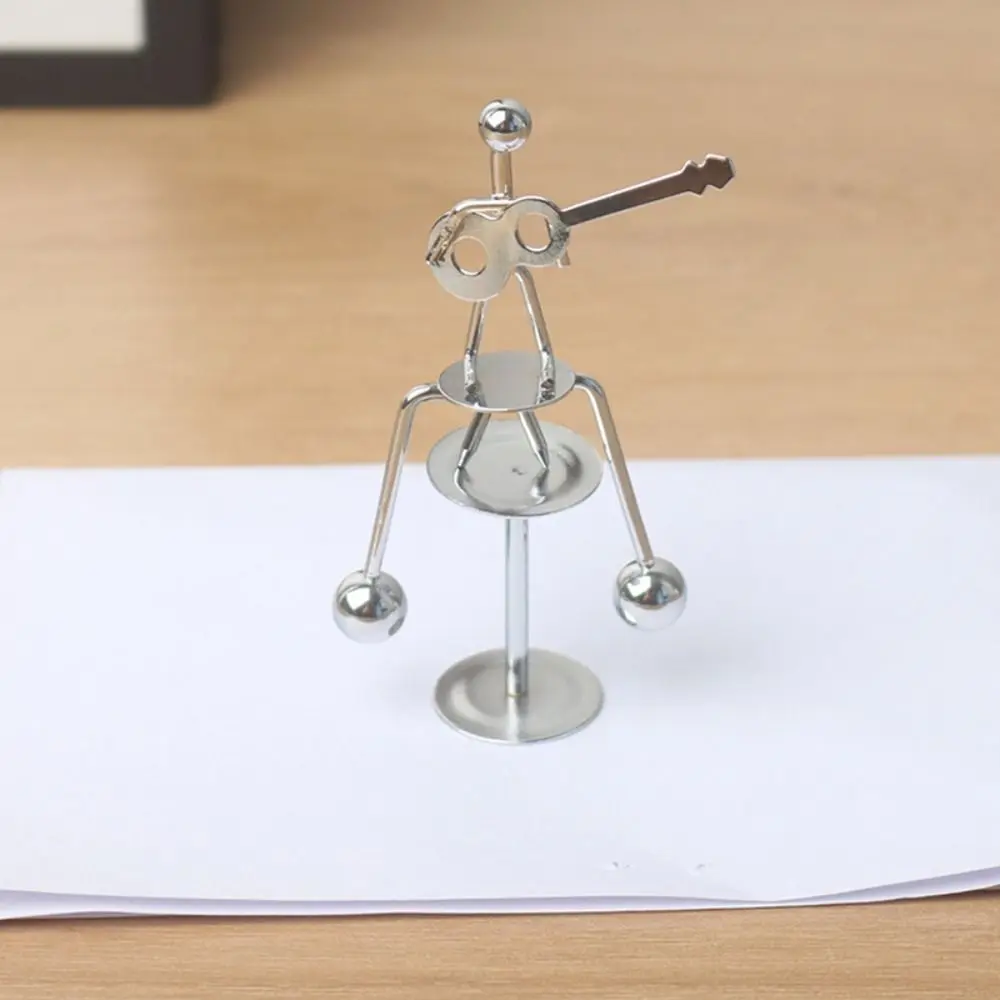 Stainless Steel Balance Ball Toy Pendulum Cradle Home Decor Balance Iron Man Ornaments Weightlifter Kinetic Art