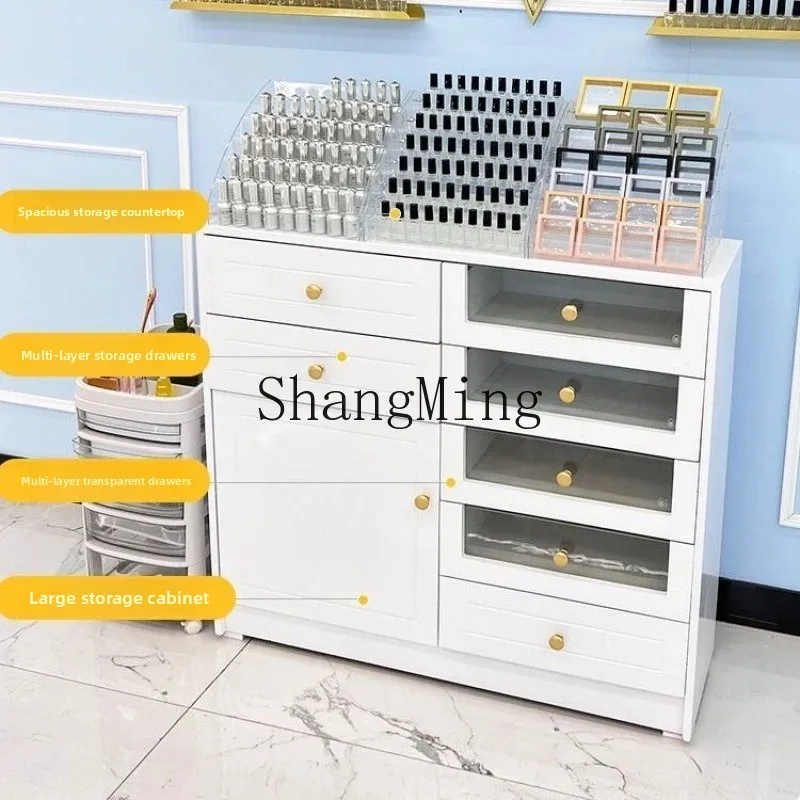 

SM new nail salon display cabinet nail polish glue locker product floor storage wall cabinet
