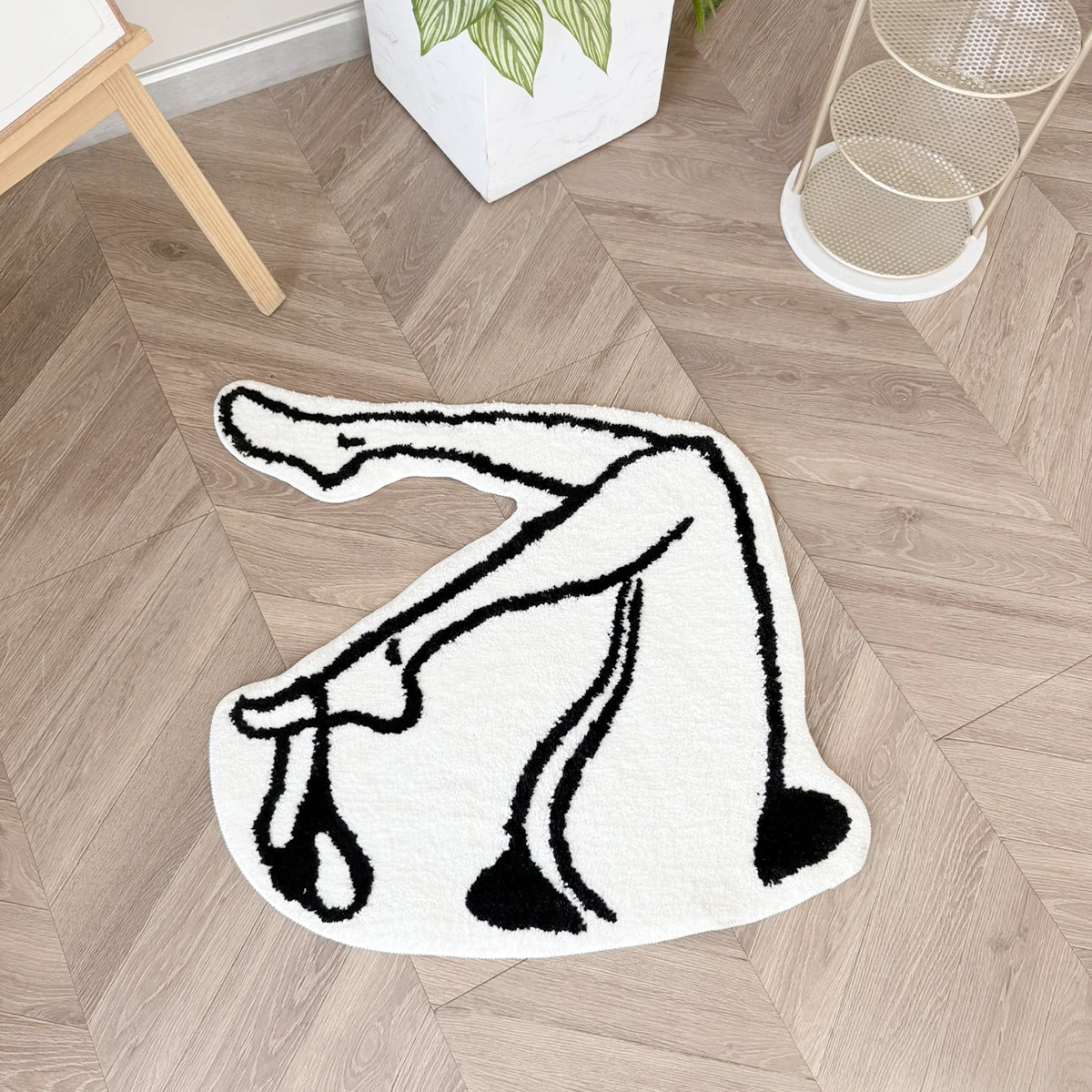 AGILESTAR Irregular Abstract Human Figure Pattern Tufted Rug Soft Fluffy Non-Slip Floor Mat for Bedroom Living Room Indoor Decor