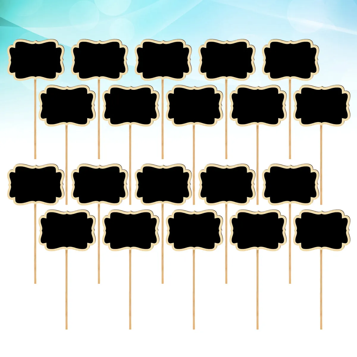 20Pcs Mini Chalkboard Toppers Black Wooden Message Boards Garden Plant Tags Labels for Weddings Christmas Table Numbers