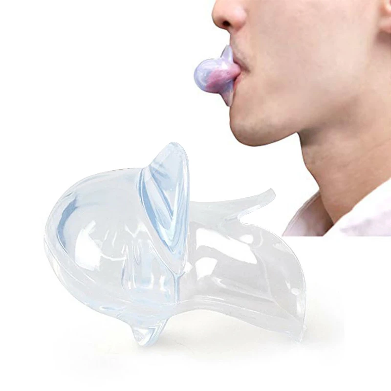 

1Pcs Silicone Anti-Snoring Tongue Mouthpiece Bracket Sleep Apnea High Transparent Silicone Tongue Cover Open Mouth Portable Home