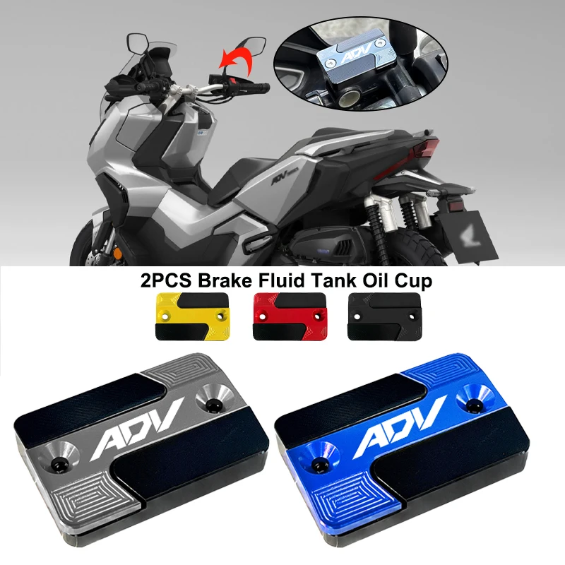 

2PCS Front Brake Reservoir Fluid Tank Cover Oil Cup Cap For HONDA ADV150 ADV350 ADV160 ADV 150 160 350 adv Motorcycle