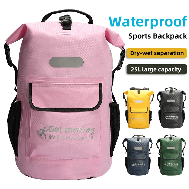 

25L Waterproof Dry Bag Dry-wet Separation Swimming Backpack Rucksack Pack for Outdoor Kayaking Rafting Boating River Trekking