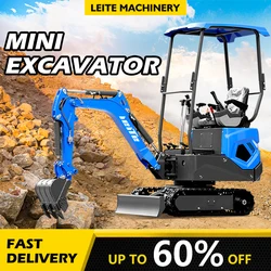 Miniexcavadora multifunción de entrega rápida, excavadora con motor Kubota de 1 tonelada, excavadoras agrícolas sobre orugas pequeñas, 2 toneladas, 3 toneladas, personalizada para el hogar