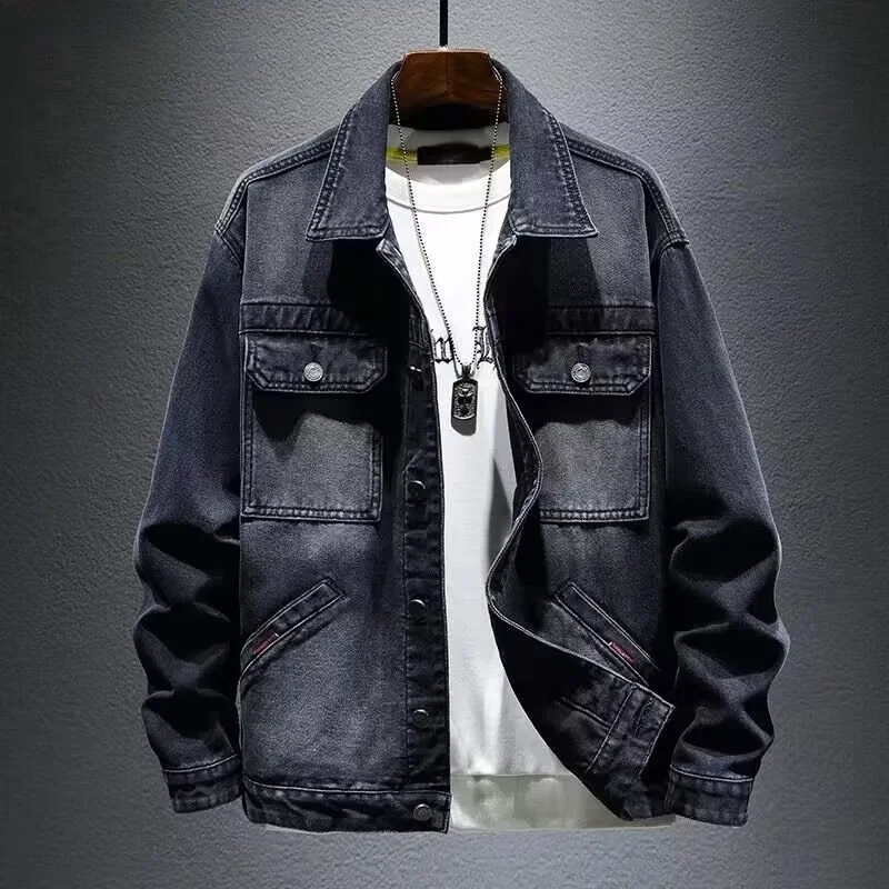 

Loose Fit Men's Denim Jaet Bla Workwear Sle Spring Autumn Faion Brand Versatile Top Youth ular Cotton Blend Jeans ...