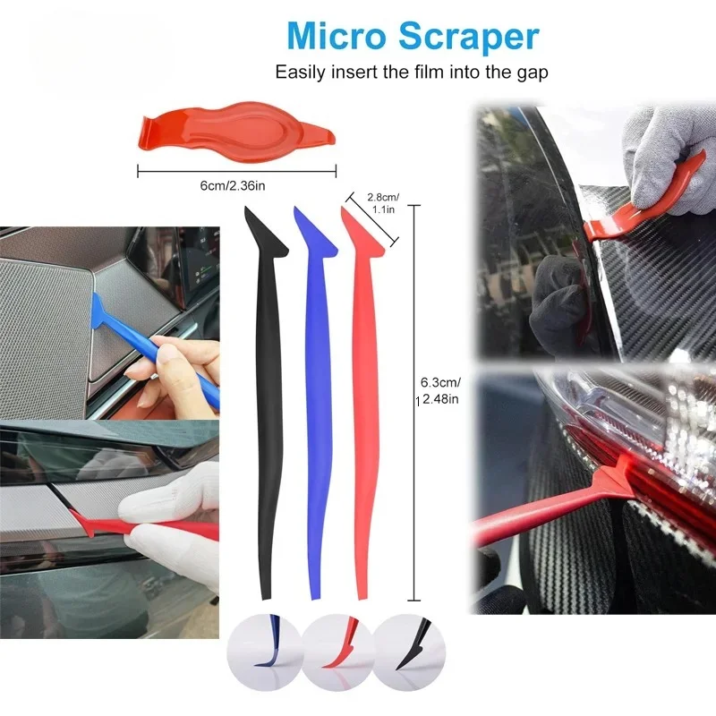 Professional Vinyl Wrapping Tools Felt Squeegee Wrap Stick Utility Knife Scraper for Car Window Tint Film Application - view 3