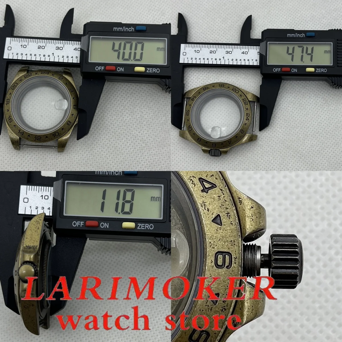 NH35 Retro Bronze 40 mm Gehäuse 24 Stunden GMT Standardzeit Stahllünette Saphirglas NH34 NH35 NH36 NH38 39 ETA2824 PT5000 Uhrwerk