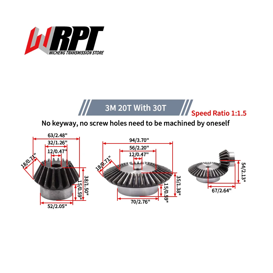 1 Set 1:1.5 Bevel Gear 3 Modulus 20Teeth + 30Teeth 90 Degree Drive Commutation Steel Gears Steel Gears Transmission Oppinion