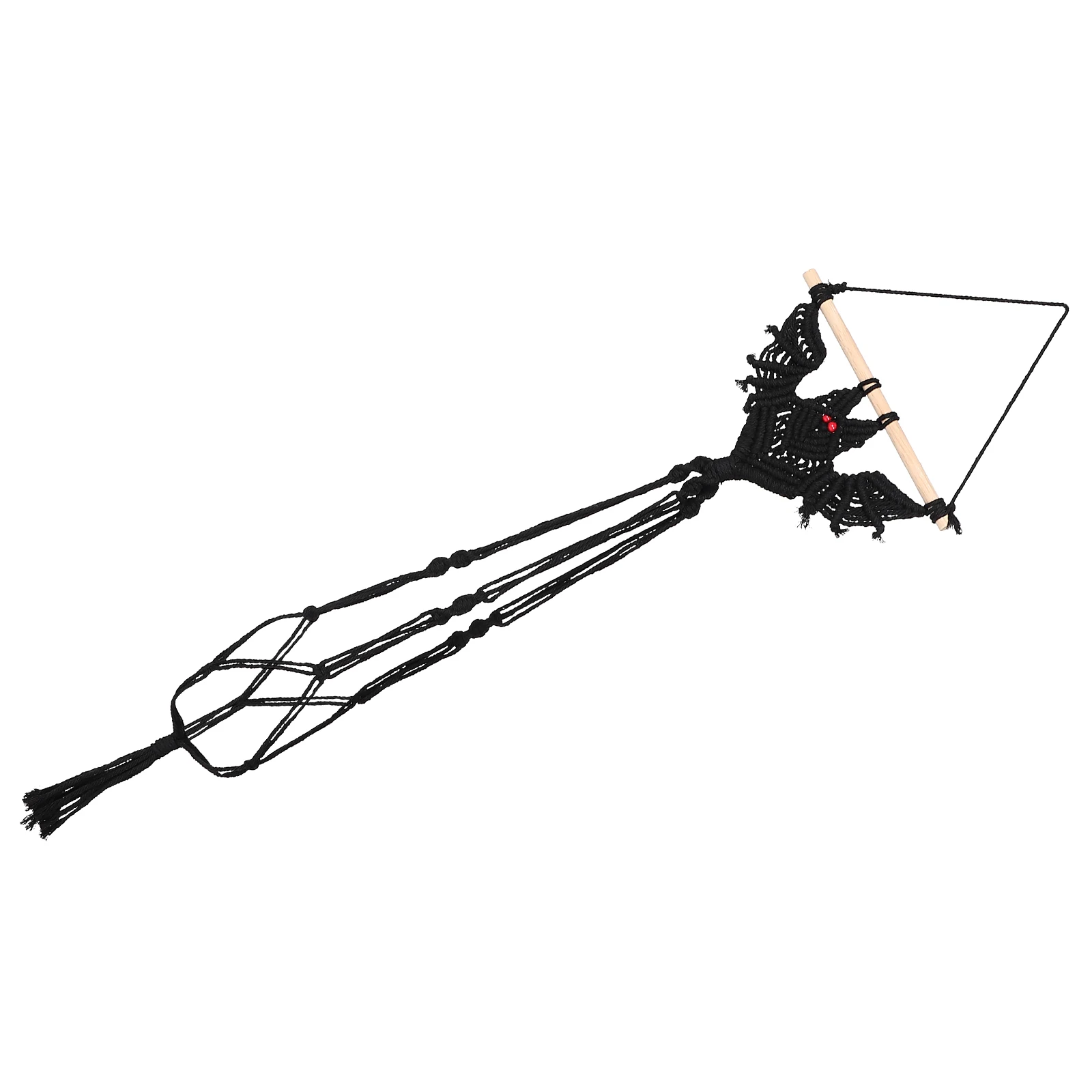 

3D Woven nament Halloween Wall Hanging Decor Cotton Rope Wood Stick Party Decoration Bohemian Style Vivid Bat Pendant Door