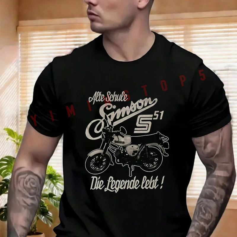 

Vintage German Motorcycle T-shirt Men's And Women's Summer Short-sleeved Motorbike Cycling Top