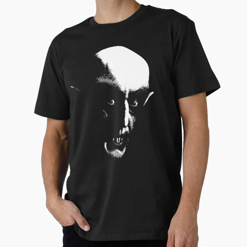 

80s Gothic Horror movie Nosferatu Vampire Scary Halloween Gift T shirt Large size Tops 100% cotton printed Clothes