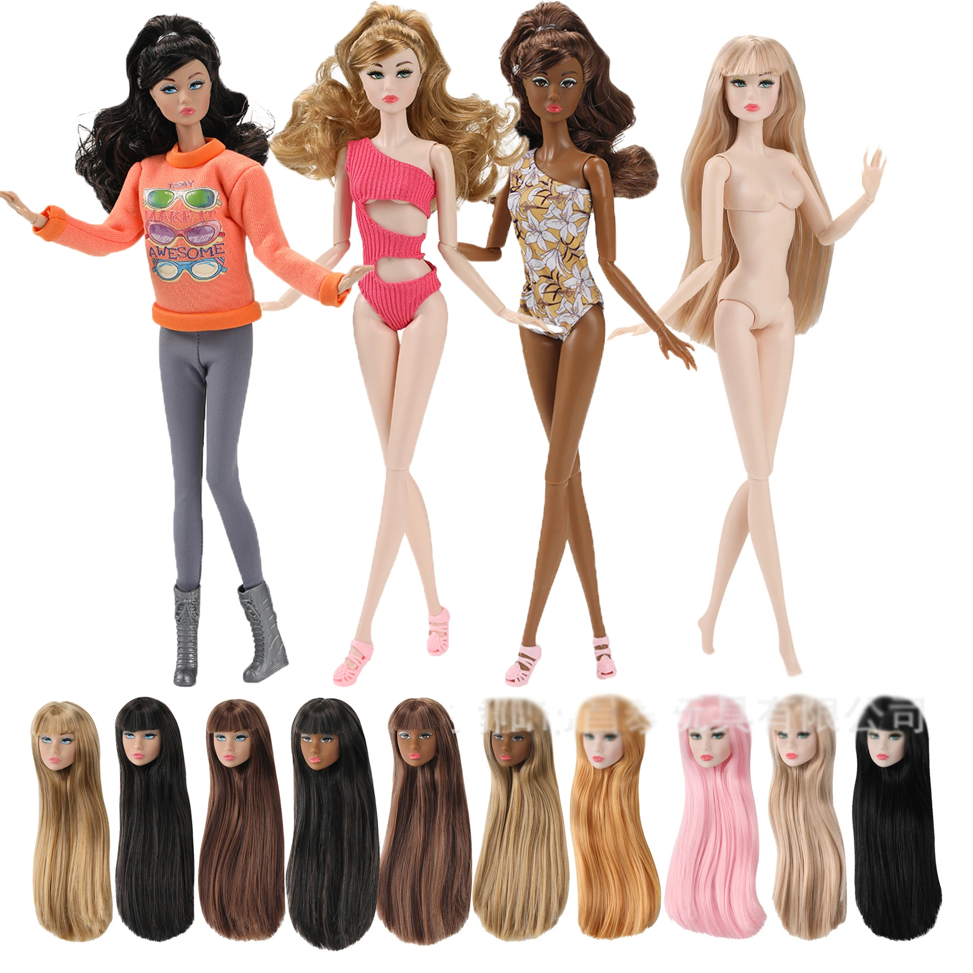 1/6 pp rosto molde super modelo boneca figuras fr bege tom de pele articulações móvel maquiagem boneca 32cm moda rosto molde coleção brinquedos