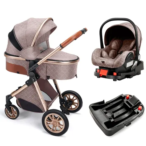 Passeggino di lusso High Landview Passeggino 3 in 1 Passeggino portatile Carrozzina per bambini Comfort per neonato