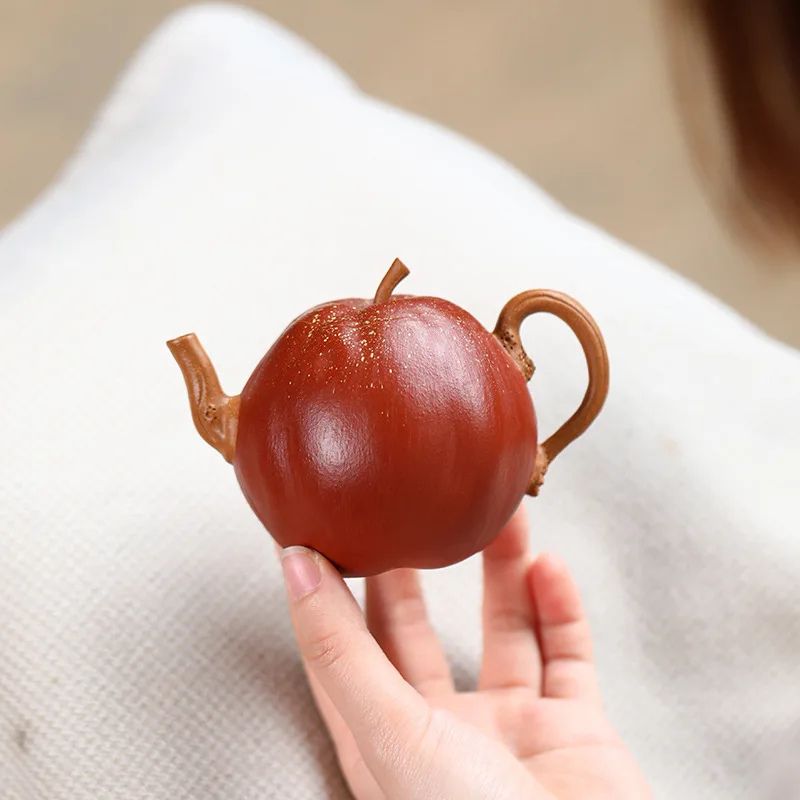 Pumpkin Purple Clay Pot Bionic Flower Device Teapot Raw Ore Beige Clay Powder Pulp Sketch Chinese Style Kong Fu Tea Set