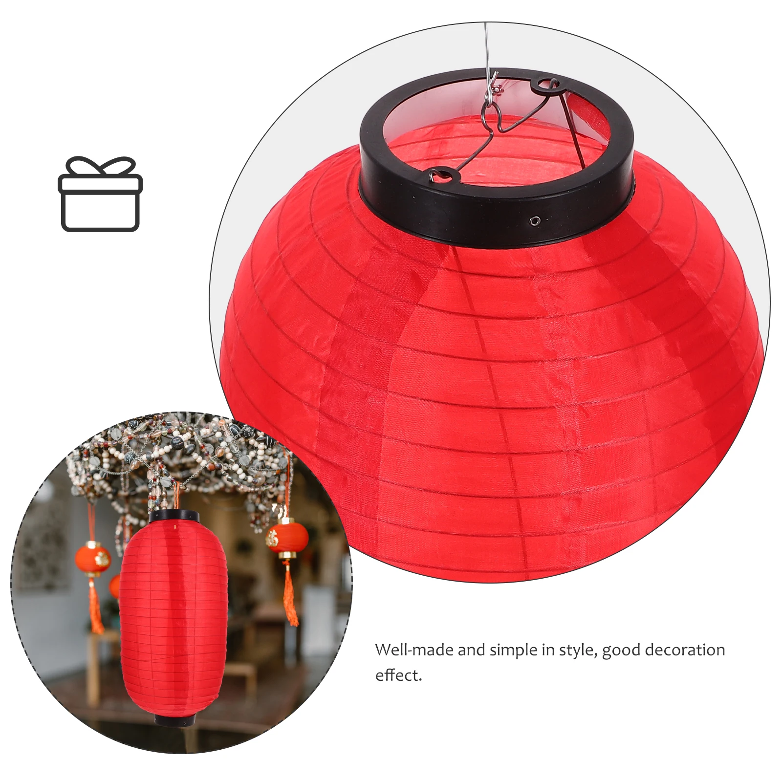 

2Pcs 45X25CM Waterproof Silk Lanterns Red 10Inches Japanese Style Decorative Hanging Lanterns Home Restaurant Ornament