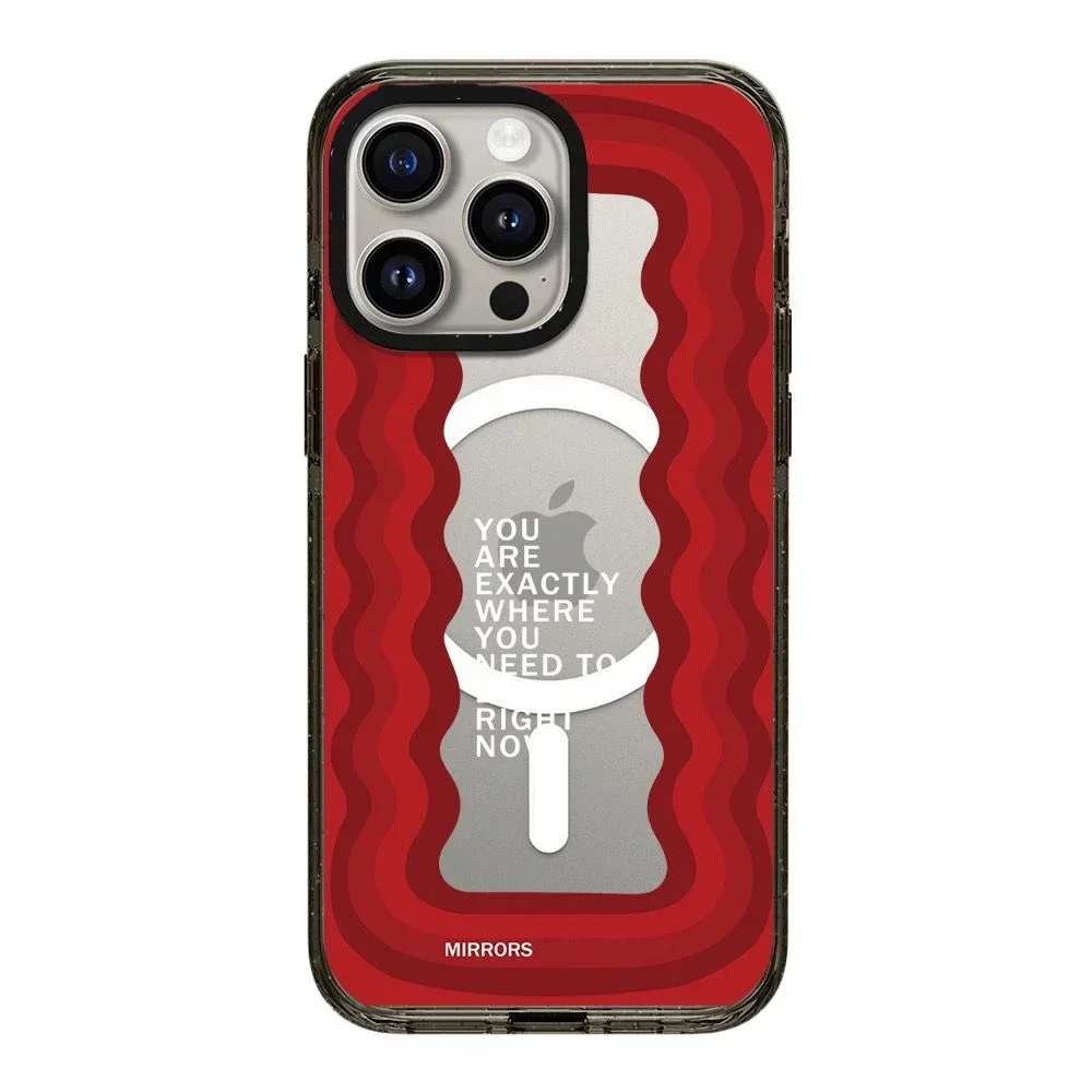 

2.0 Version Acrylic Upgrade Border MagSafe Wave Phone Case Cover for IPhone 11 12 13 14 15 16 Pro Max Case