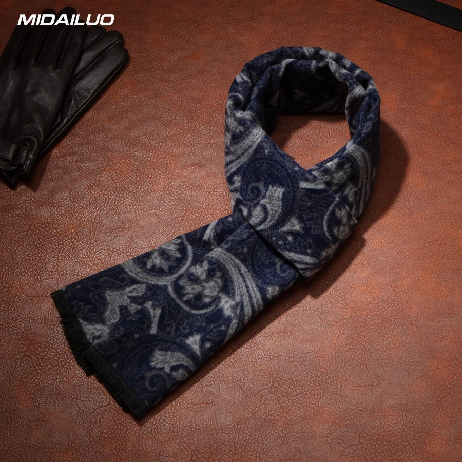 Lenço masculino 11,81 * 70,86 polegadas Lenço de textura quente Decoração de pescoço de inverno Decoração clássica adequada para negócios e lazer