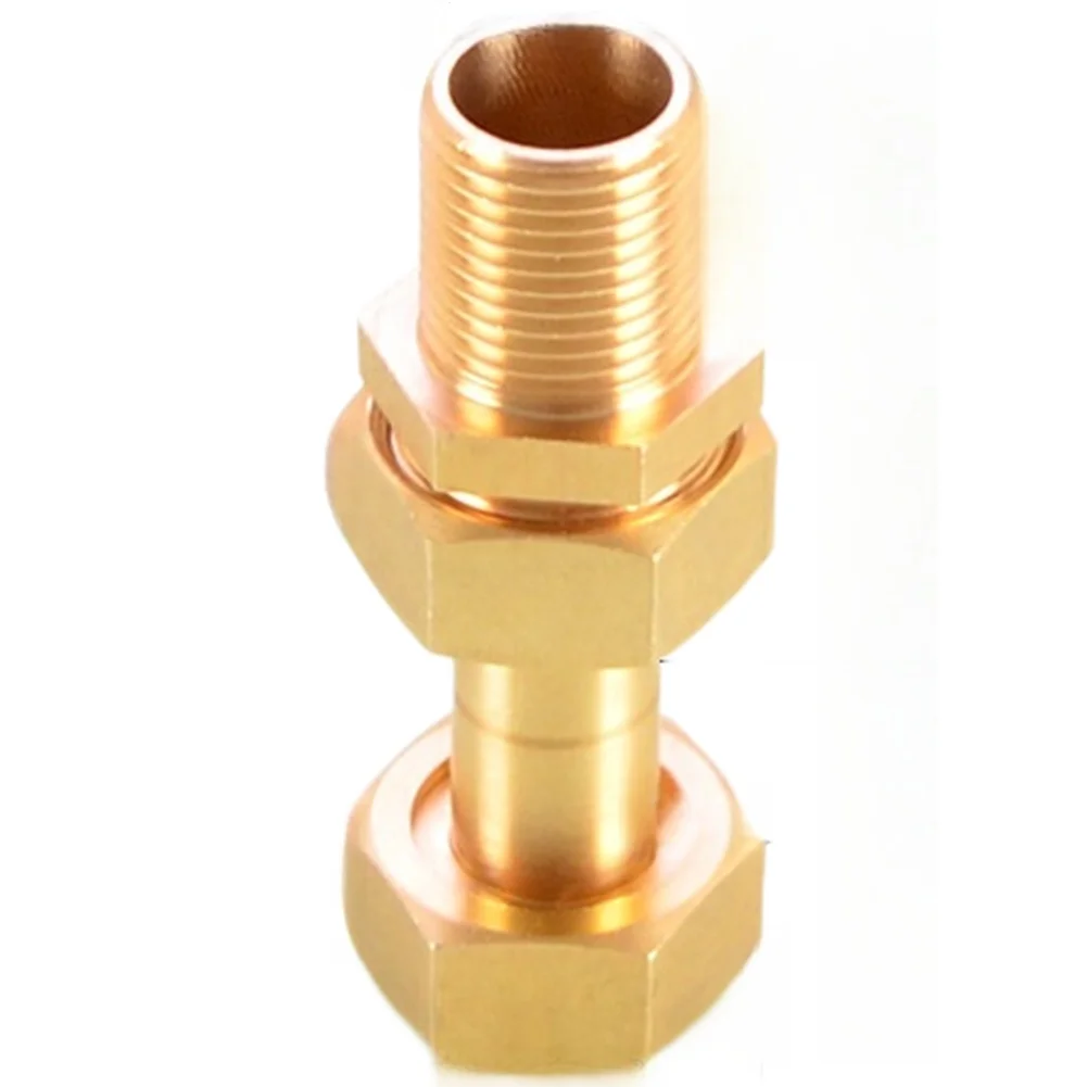 Golden Brass Water Meter Connector Adjustable Meter Link Watertight Connection Secure Sealing System Rust Resistant Material