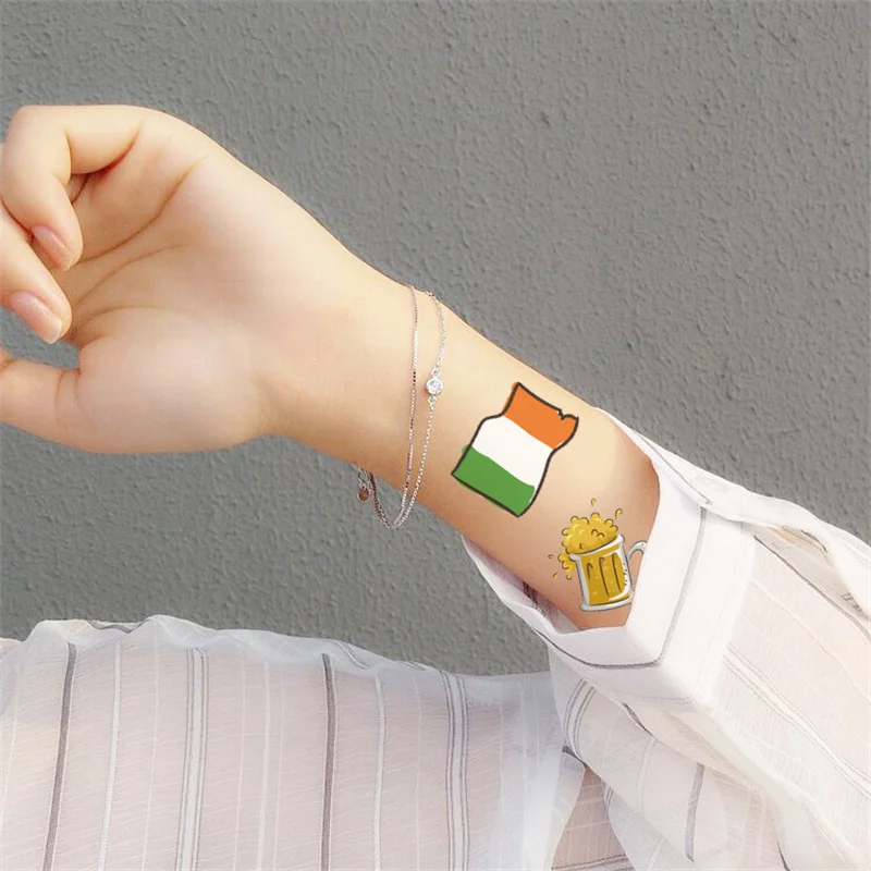 2023 nuovi adesivi per tatuaggi per il giorno di san patrizio adesivi per tatuaggi impermeabili per le vacanze irlandesi adesivi per tatuaggi fortunati shamrock verdi