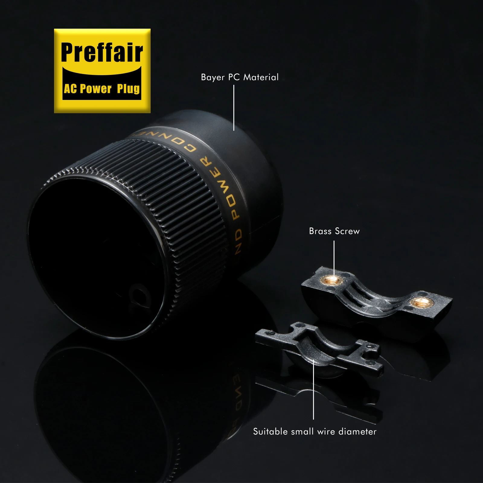 Preffair One Pcs Schuko Europe EU Power Plug 24k Gold Plated IEC320 C19 Audio Connector Jack Pure copper Figure 8 Female Plug