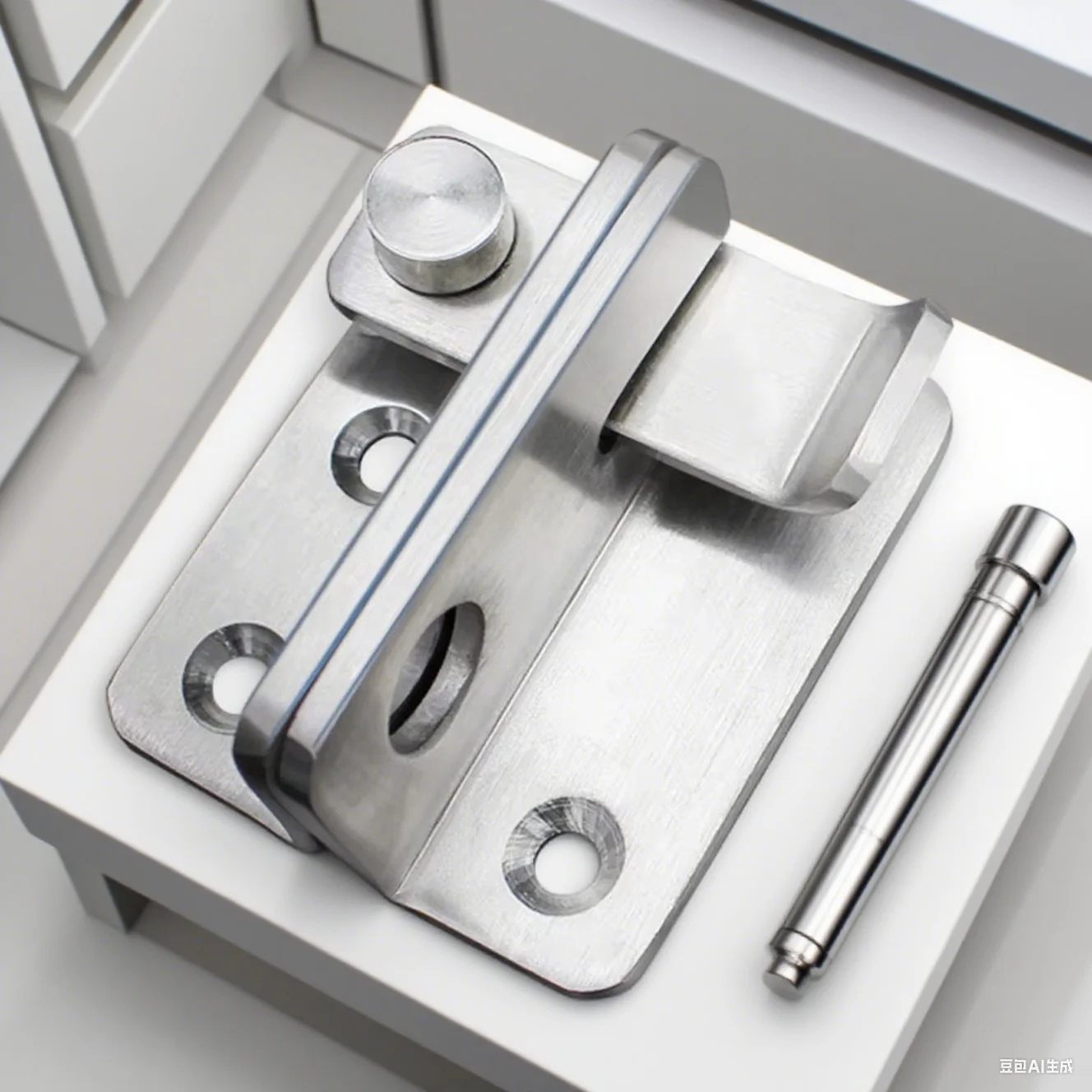 1 set Punching Wardrobe Security Door Gate Bolt Latch Lock Bracket Hasp Furniture Door Bolts Hardware Hasp Stainless Steel