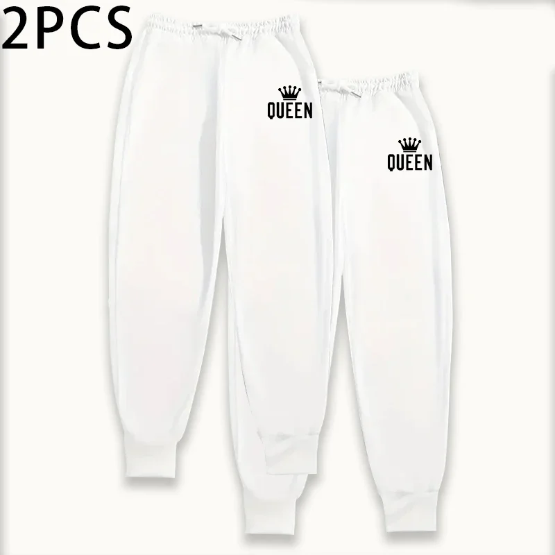 Lot de 2 pantalons de jogging décontractés pour femmes, pantalons de survêtement doux, coupe confortable, vêtements de sport, ensemble de 2 pièces, automne et hiver