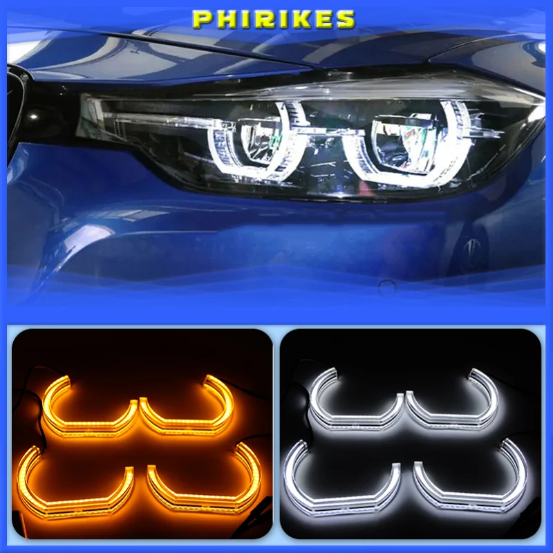 

Switchback Dual Amber White Crystal LED Angel Eyes Halo Rings For BMW 7 Series E38 740i 740iL 750i 750iL 730d 740d 728i 1995-01