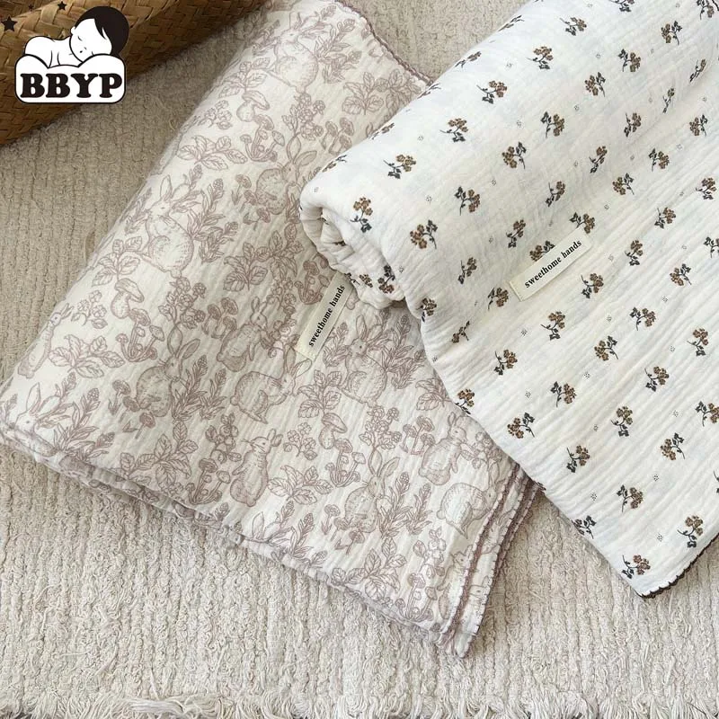 Manta o almohada Vintage Floral manta de bebé para verano mantas de muselina para recién nacidos cubierta de siesta de verano infantil cesta manta hoja