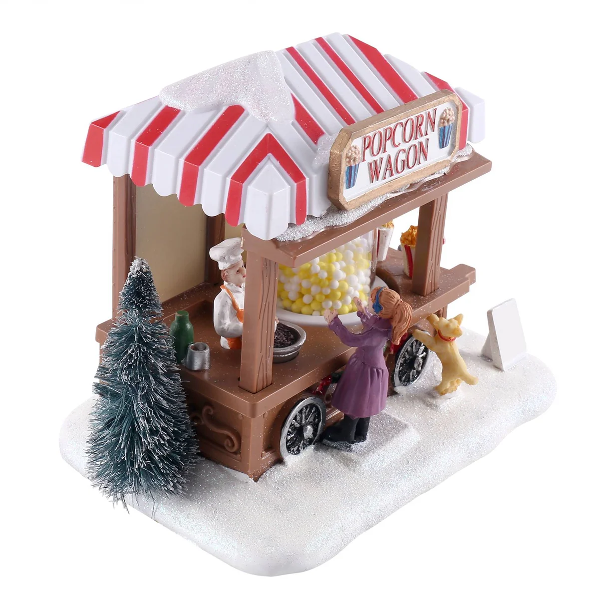 Case illuminate a LED Villaggio multicolore delle vacanze di Natale con musica Popcorn House