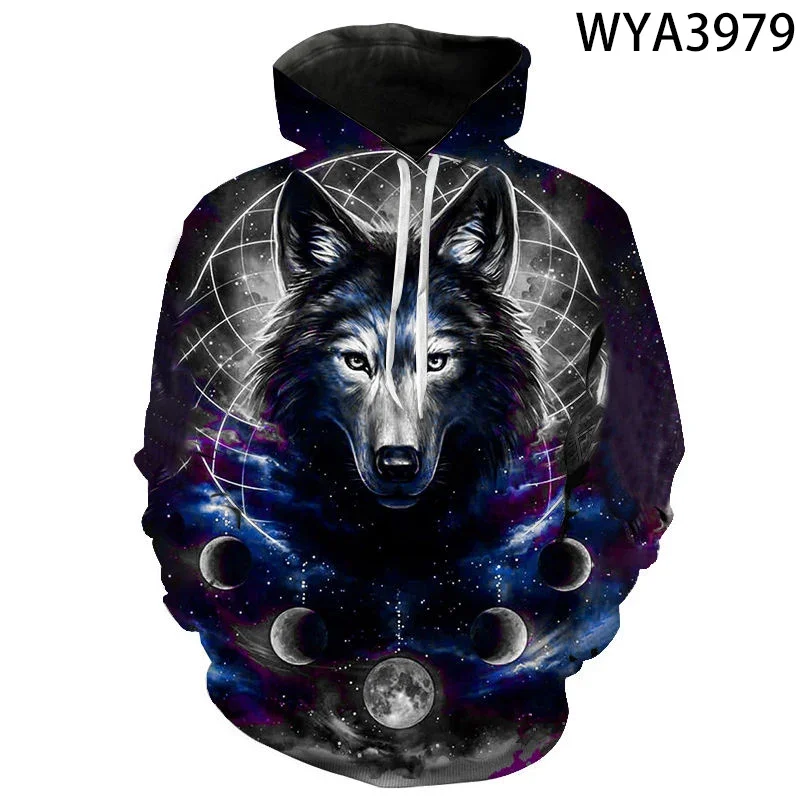 3D Printed Hoodies Men Women Wolf Animal Series Pullover Sweatshirts Cool Boy Girl Kids Streetwear Long Sleeve Fashion Coat