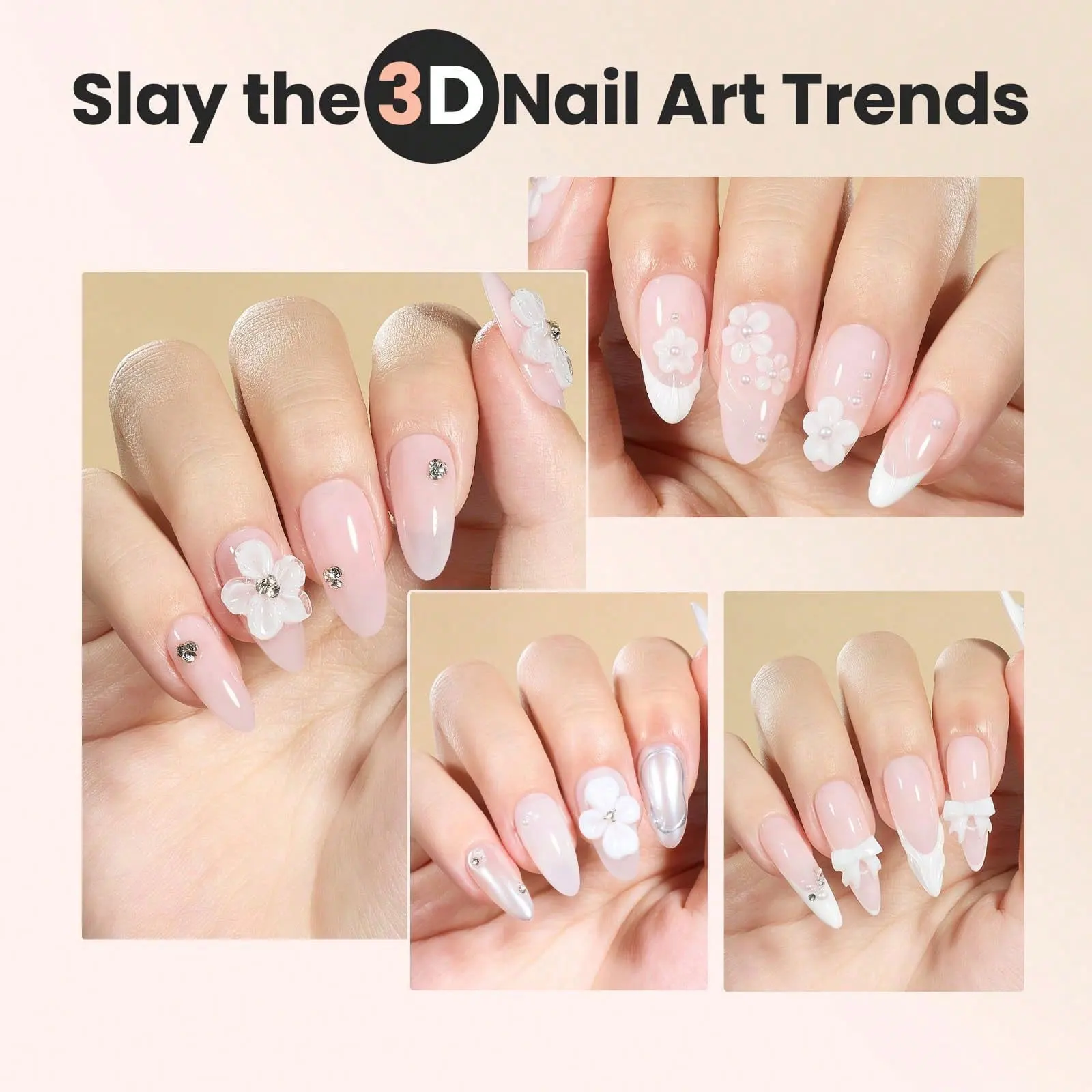 5 In 1 3D Solid Builder Nail Gel, Beginner Friendly DIY Salon Manicure, UV LED Lamp Cured Required For Women gallery 2