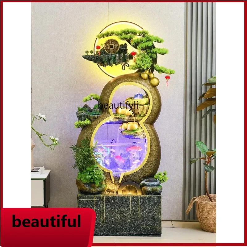 

F132 Floor-to-ceiling gourd, flowing water, rockery, fountain, lucky ornament, home landscape, living room decoration, openin
