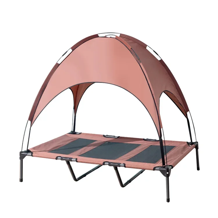 Pet camp bed, universal in all seasons, removable and washable, folded off the ground, moisture-proof, breathable and not sultry