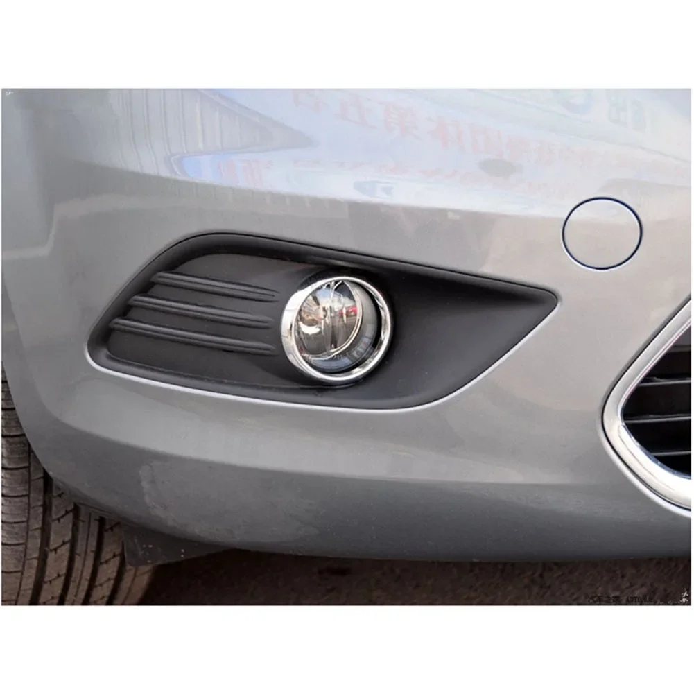 ABS Front Fog Light Lamp Bumper Grille Cover Trim For Ford Focus 2009-2013 For Ford Fiesta 2013-2014 Chrome/Glossy Black