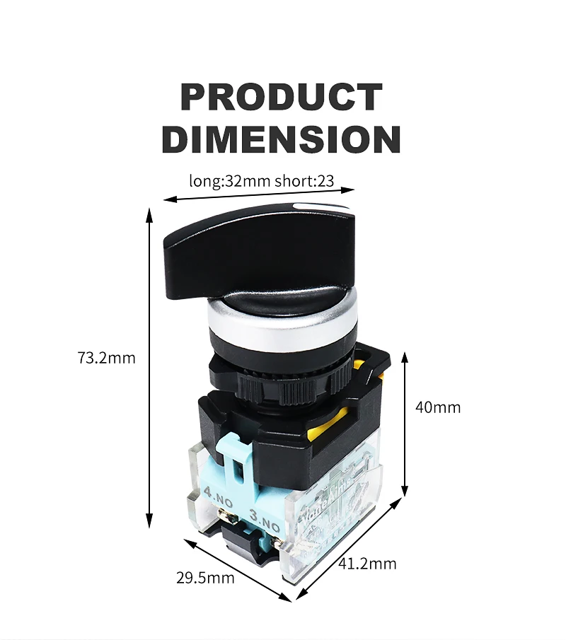 VaneAims 22MM FXB38 Plastic Selector Knob Rotary Switch Momentary Latching 2NO 1NO1NC 2/3 Position 10A ON/OFF Power Switch Black