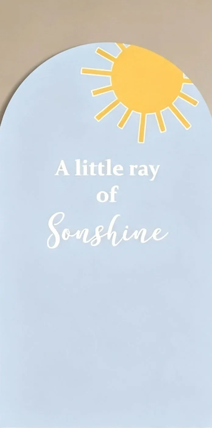 Custom Double-Sided A little Ray of Sunshine Is On The Way Baby Shower Arch Backdrop Cover Boho Sun First Birthday Party Photo