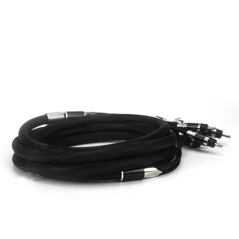 Hi End Fever Grade Speakerflux 04 HiFi Audio Speaker Cable With Carbon Fiber Spade / Banana Plug