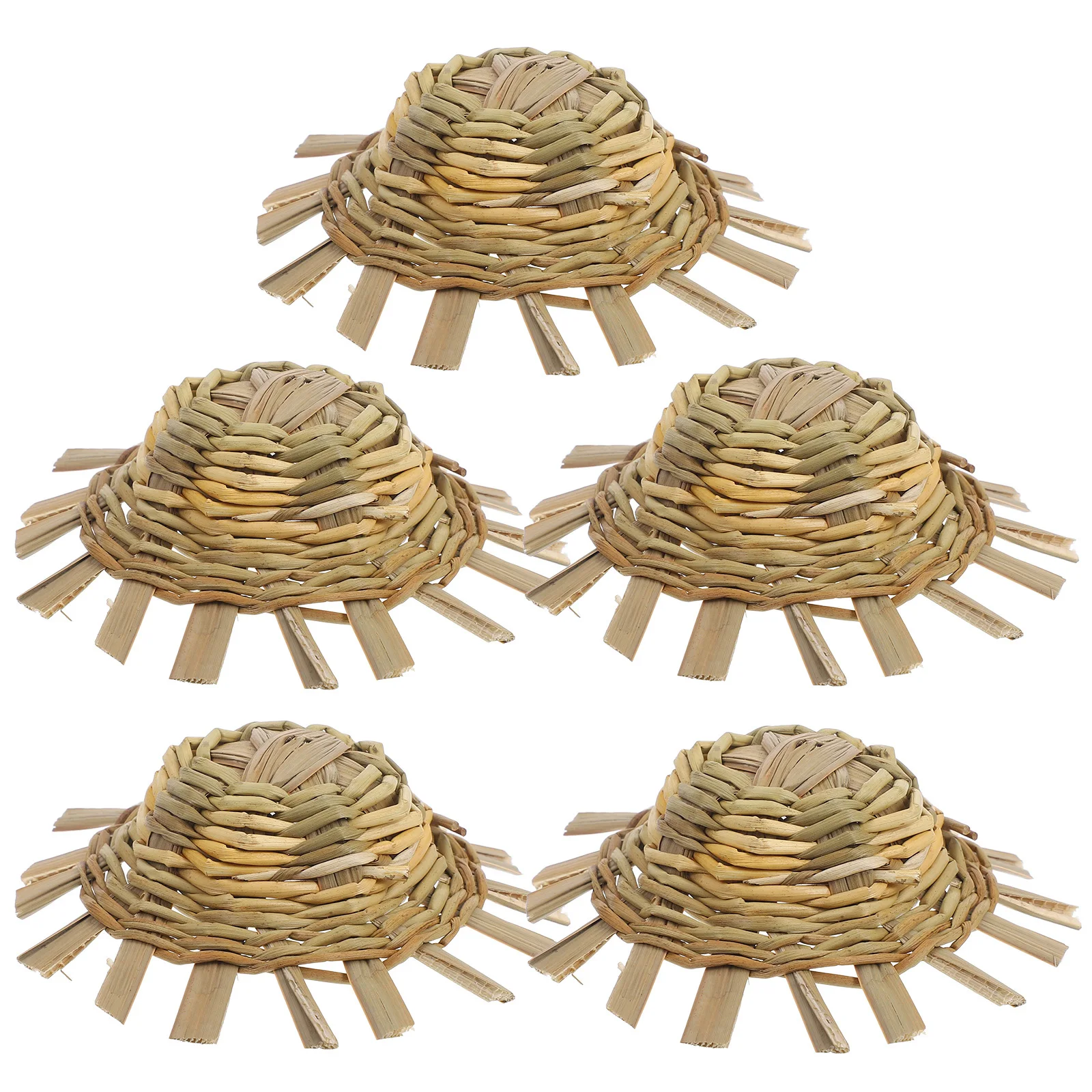 5 stuks miniatuur strohoeden natuurlijke handgemaakte fijn weven voor poppenhuis decoratie ambachten fiesta party kleine kostuum hoeden