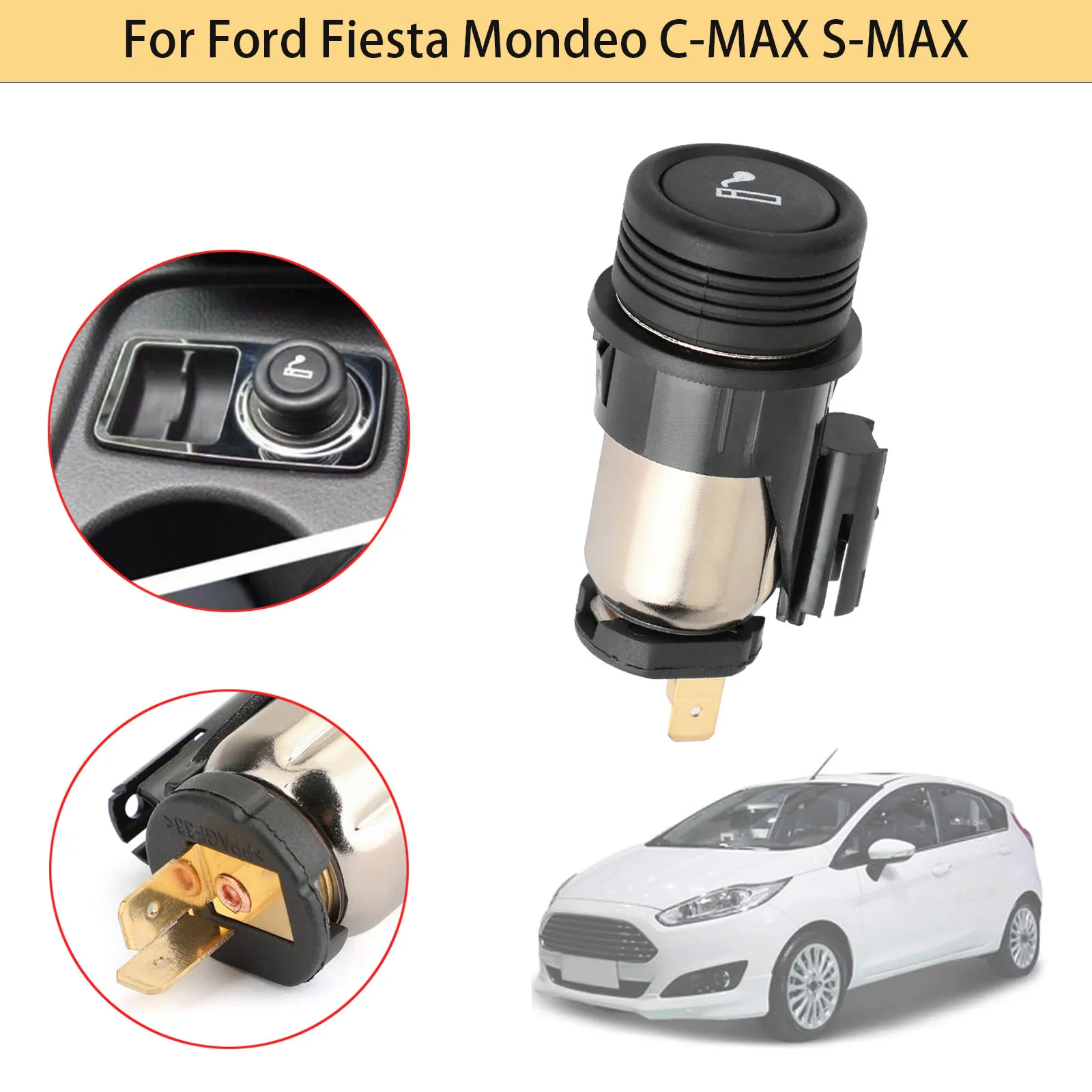 cigarette lighter ford fiesta NOS 1978 - 1980 CIGAR WITH ELEMENT ASSEMBLY There might be a slight error due to manual measurement CIGARETTE LIGHTER REPLACEMENT UNIT 12v