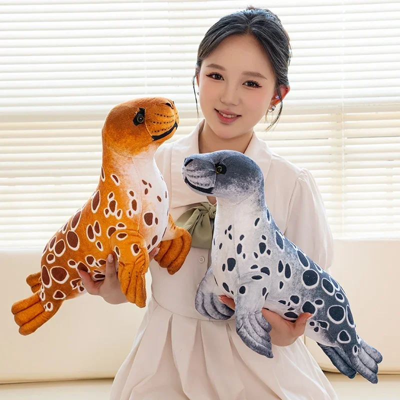 Simulation Seal Plush Toys Lifelike Seal Stuffed Animals Dolls Sea Theme Toys Ocean Plushies Pillow Girls Gifts Birthday