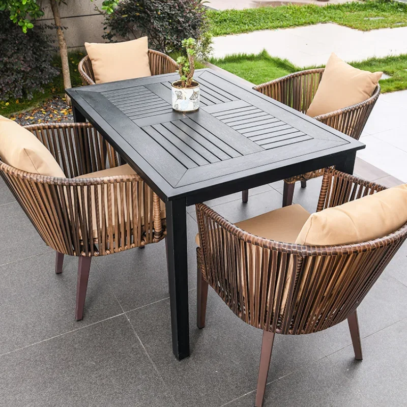 Backyard Terrace Garden Furniture Outdoor Patio Set Table Trade Shows Ecololow Rattan Outside Dining Ecoflow Charger Furnitures