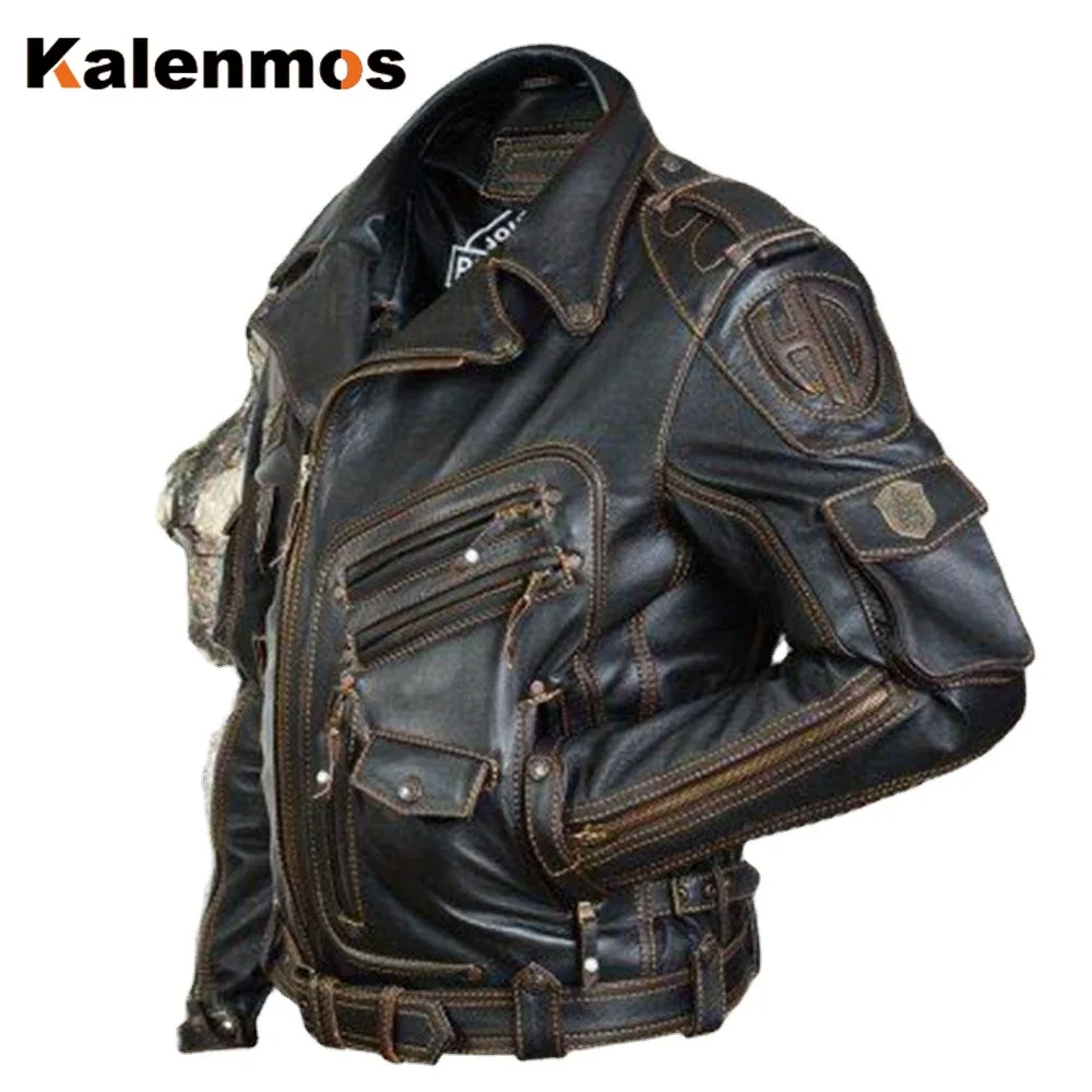 Männer PU Leder Mantel Jacke Frühling Herbst Top Dünnes Streetwear Gothic Moto Biker Punk Outwear Abrigos Herren Mäntel Herren Jacken 2022