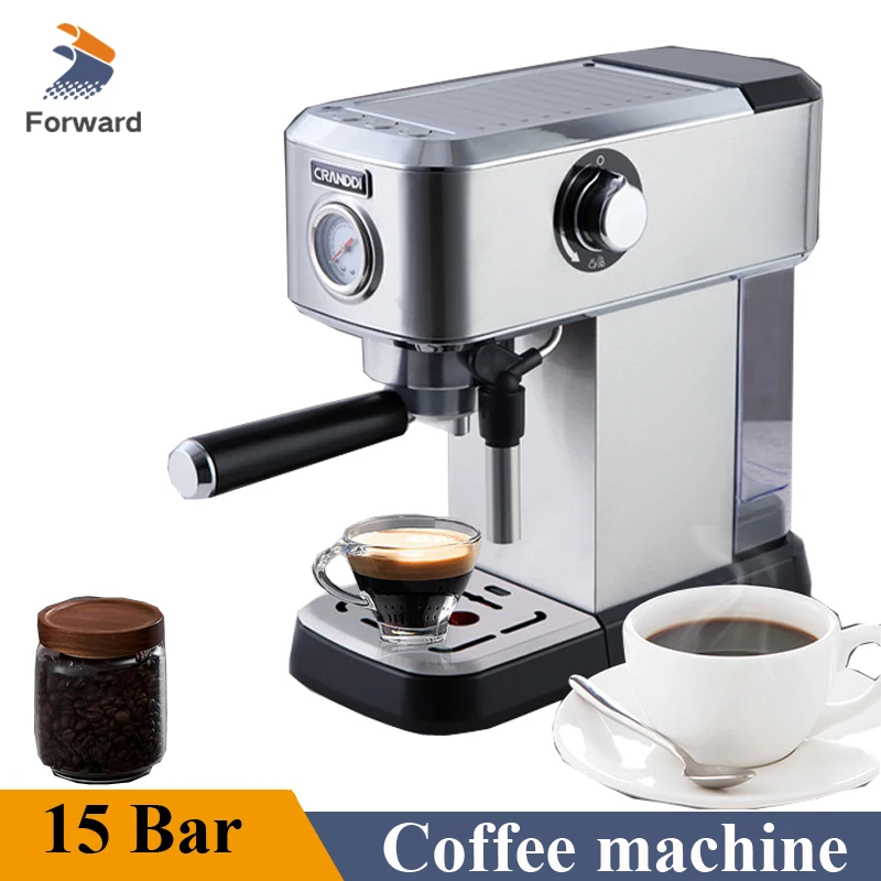 

Espresso Machine 15Bar Coffee Machine Semi-automatic Household Coffee Maker with Foaming Milk Frother