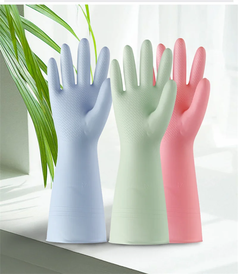 Dishwashing Silicone Gloves Protect Hand Dirt Clean Brushes Cleaning Tool Kitchen Accessories Wash Fruit Vegetable Gadgets