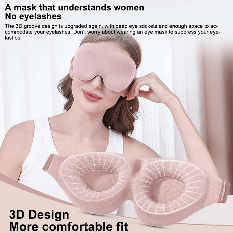 1Pc 3D Sleeping Eye Mask Unisex Soft Tiredness Relief Blindfold Eye Cover Natural Sleeping Blind Eye Patch Skin Care Tool