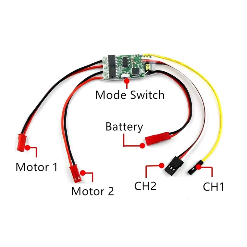Lo-ok ثنائي الاتجاه نحى Esc 2S-3S Lipo 5A Esc التحكم في السرعة لخزان القارب طراز Rc 130 180 قطع غيار المحركات المصقولة