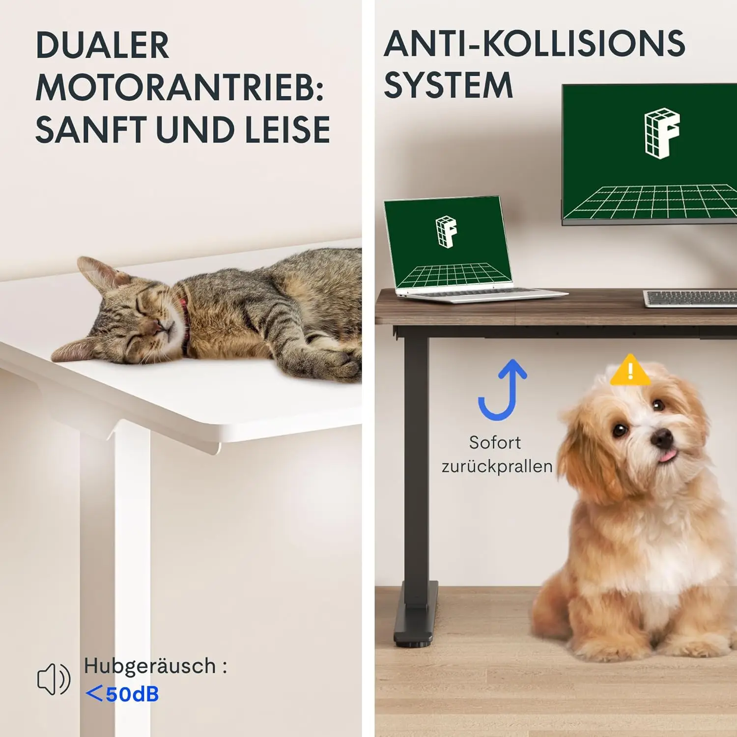 FLEXISPOT 71 x 32 Inch Dual Motor Standing Desk, Computer Desk with Memory Controller, Home Office Desk with Splice Board (White