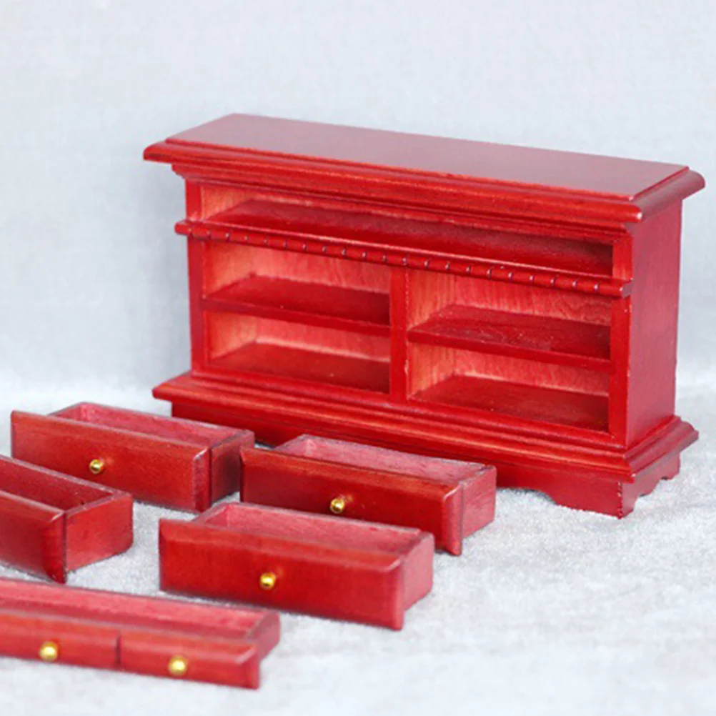 

Miniature Wooden Bedside Chest Mini Simulation Furniture For House Decor Small House Accessories Play Set Ornament