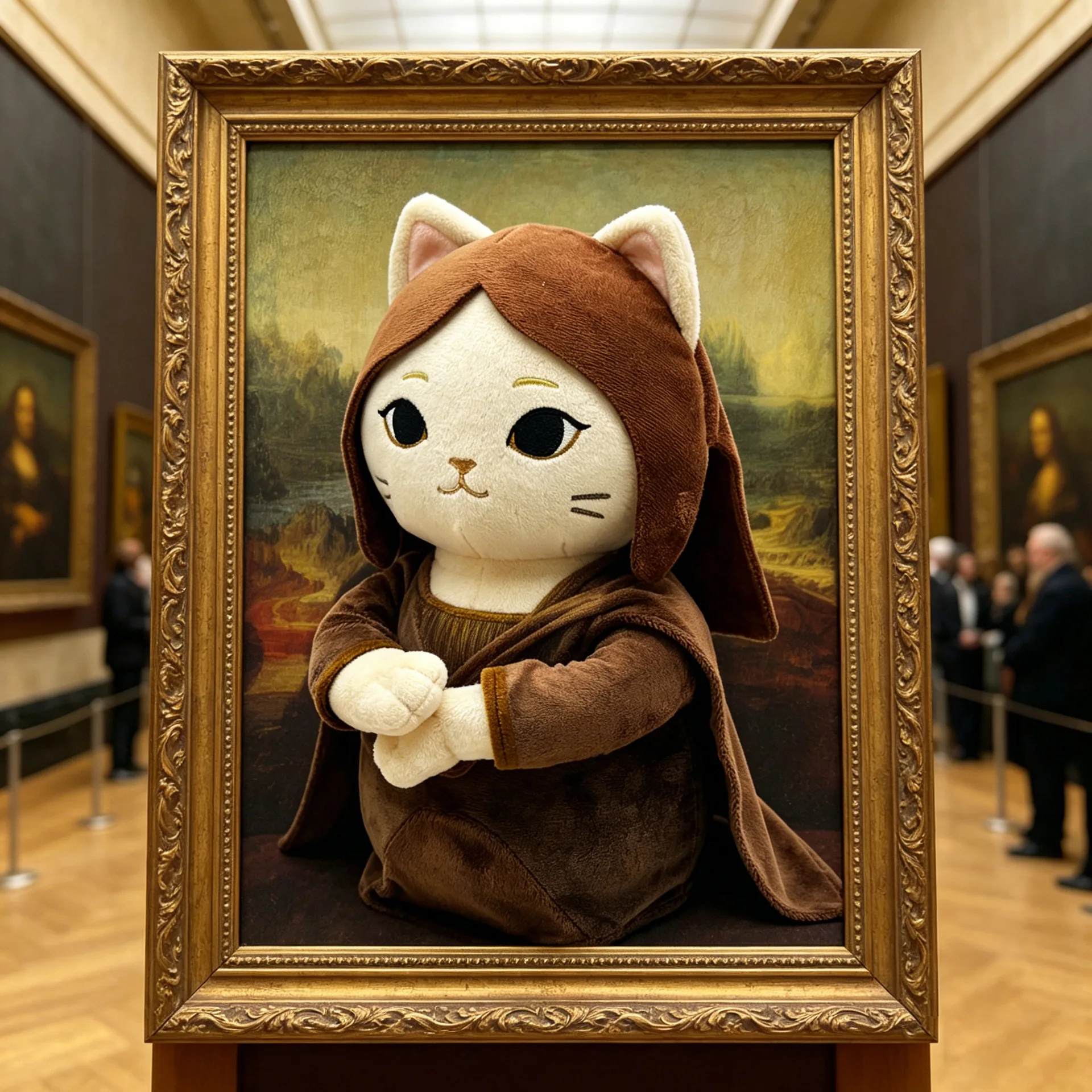 

Hello Kitty Mona Lisa Plush Doll Anime Peripherals Soft Doll Cute Room Decoration Toy Kids Birthday Gifts