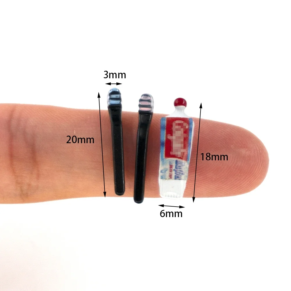 1/12 بيت الدمية مصغرة معجون الأسنان فرشاة الأسنان محاكاة الغرغرة كأس نموذج لعب للزينة مصغرة دمية الملحقات